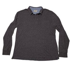 Faherty Long Sleeve Polo Shirt Organic Cotton Shirt Mens Size L